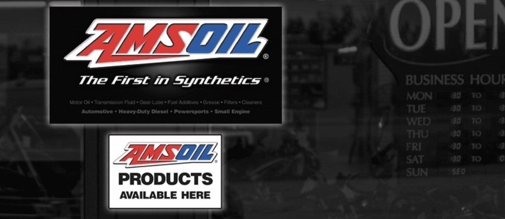 Free AMSOIL Banner or Decal in a dark window